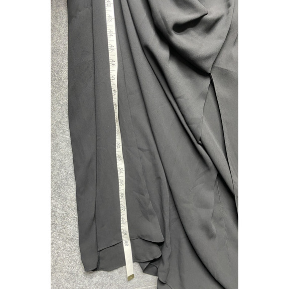 BCBGMAXAZRIA Dress Womens 12 Black Callie Ruffle Wrap Flutter Sleeve Maxi Gown - Picture 11 of 15